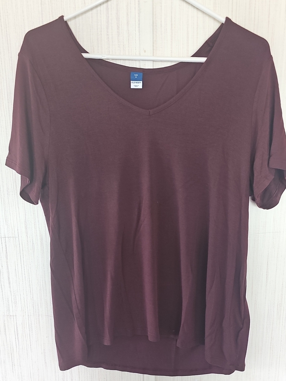 Old Navy Women's V-Neck Short Sleeve Top - Burgundy